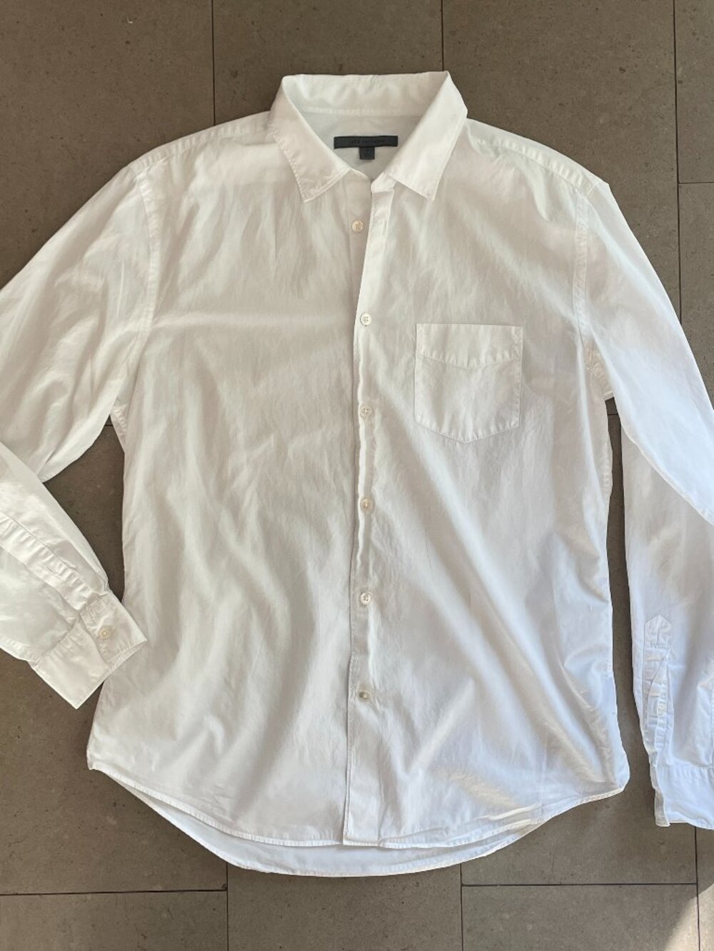 John Varvatos Slim White 100% Cotton Men's Shirt-Medium
